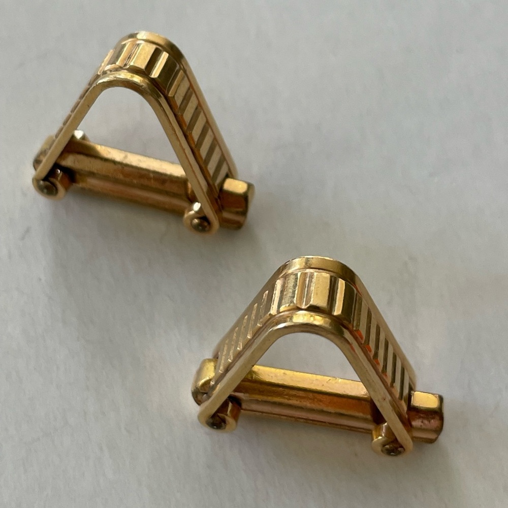 Pair of vintage Modernist gold fill cuff links